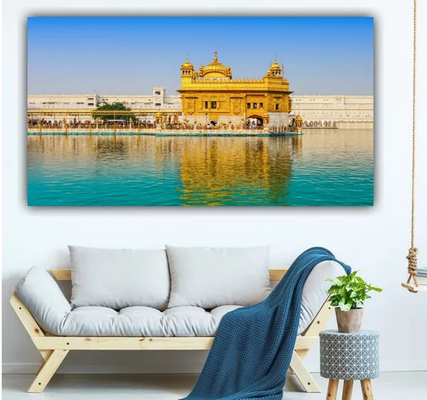 Multicolour_Beautiful_Golden_Temple_Harmandir_Sahib_Photo_Frame_Canvas_Paintings_For_Living_Room_Big_Size_(With_Wooden_Frame)_(60_By_30_Inches)