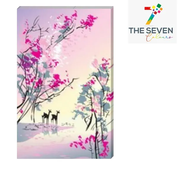 Multicolour_Beautiful_Deer_In_Forest_Paintings_Modern_Wall_Art_Decor_Canvas_Paintings_For_Living_Room_|_Bedroom_|_Home_Decoration_(With_Frame)_(24_By_48_Inches_|_60_By_120_Cm)