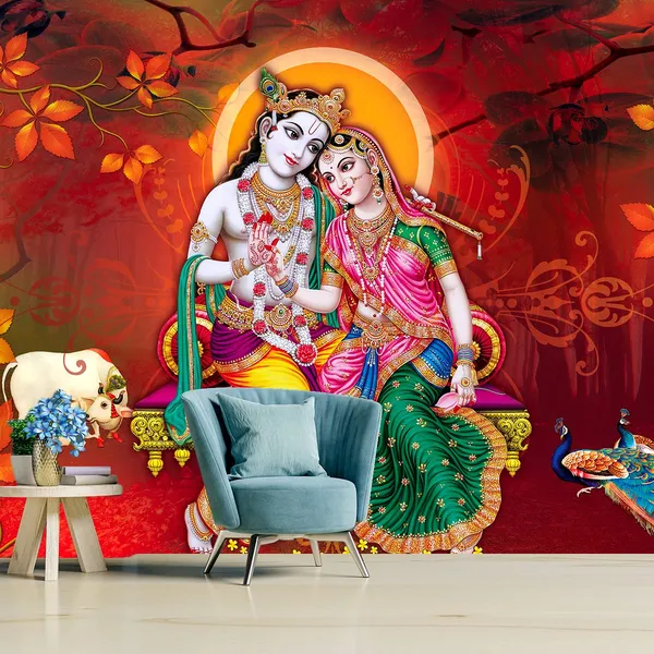 Multicolour_Self_Adhesive_Wallpapers_Radha_Krishna_Vinyl_Decals_For_Wall_Decors_|_Home_Decoration_(120X144_Inches)