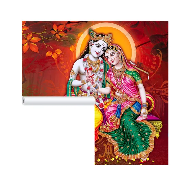 Multicolour_Self_Adhesive_Wallpapers_Radha_Krishna_Vinyl_Decals_For_Wall_Decors_|_Home_Decoration_(120X144_Inches)