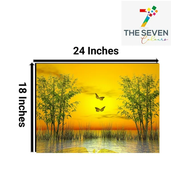 Multicolour_Beautiful_Sunrise_Landscape_Butterfly_Canvas_Painting_Big_Large_Size_For_Living_Room_|_Bedroom_|_Office_Walls_|_Home_Decoration_(With_Frame)_(18_By_24_Inches)