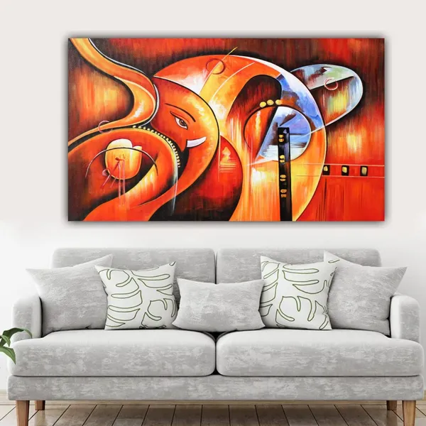 Multicolour_Beautiful_Ganesh_Jee_Painting_Canvas_Wall_Art_Painting_Frame_For_Living_Room_(With_Wooden_Framing)_(60_By_30_Inches)