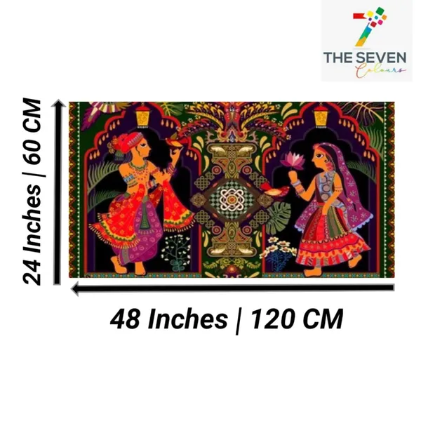 Multicolour_Beautiful_Miniature_Madhubani_Paintings_A_Man_And_A_Women_Canvas_Abstract_Wall_Art_Decor_Big_Large_Size_Paintings_For_Living_Room_(With_Frame)_(48_By_24_Inches)