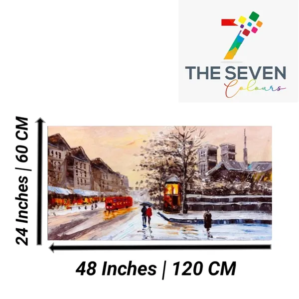 Multicolour_Beautiful_Canvas_Couples_Walking_On_London_Street_Abstract_Painting_For_Living_Room_Wall_Decoration_Photo_Frame_Landscape_Paintings_(With_Frame)_(48_By_24_Inches)