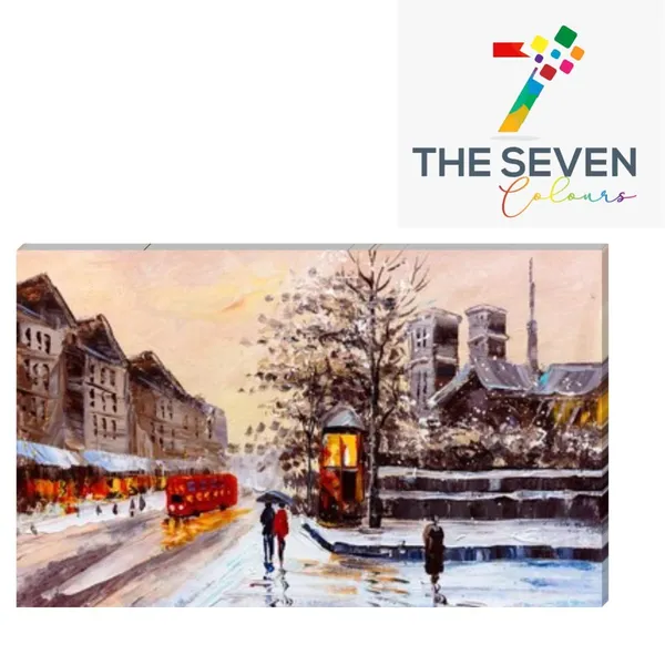 Multicolour_Beautiful_Canvas_Couples_Walking_On_London_Street_Abstract_Painting_For_Living_Room_Wall_Decoration_Photo_Frame_Landscape_Paintings_(With_Frame)_(48_By_24_Inches)