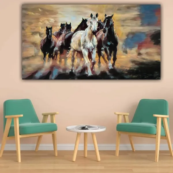 Multicolour_Beautiful_Vastu_Seven_Running_Horses_Painting_Sunrise_With_Frame_For_Living_Room_Wall_Decors_Big_Large_Size_Canvas_Painting_(48_By_24_Inches)