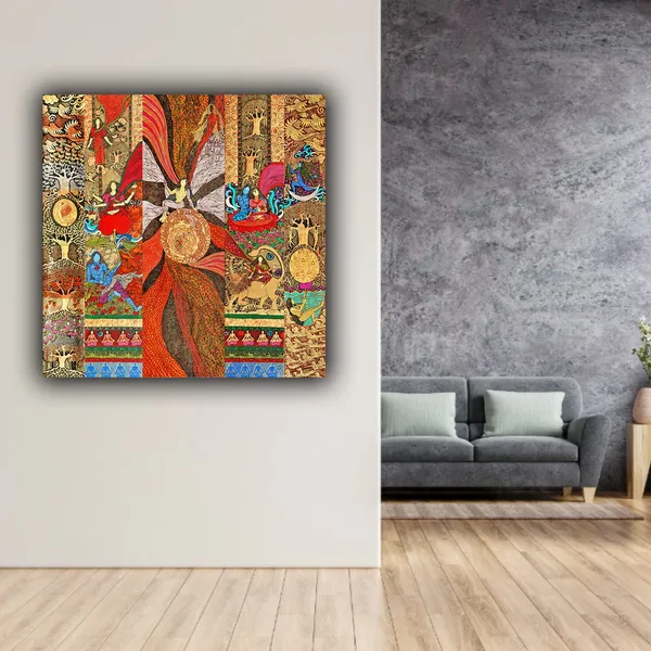 Multicolour_Beautiful_Abstract_Modern_Wall_Art_Canvas_Painting_Frame_For_Living_Room_|_Bedroom_(Big_Size)_(24_By_24_Inches)