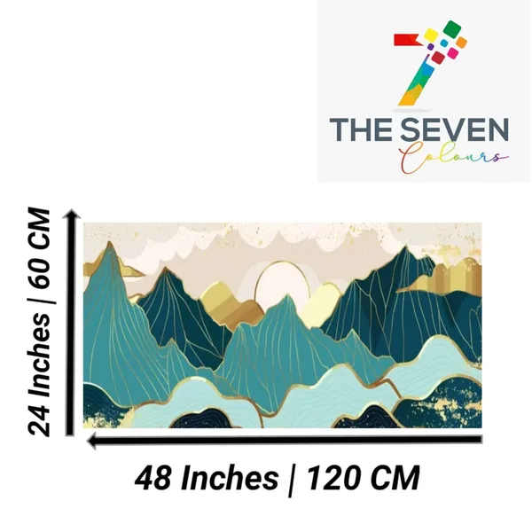 Multicolour_Beautiful_Canvas_Gold_And_Blue_Mountains_Landscape_Painting_For_Living_Room_Wall_Decoration_Big_Size_Large_Photo_Frame_Modern_Art_(With_Frame)_(48_By_24_Inches_|_120_By_60_Cm)