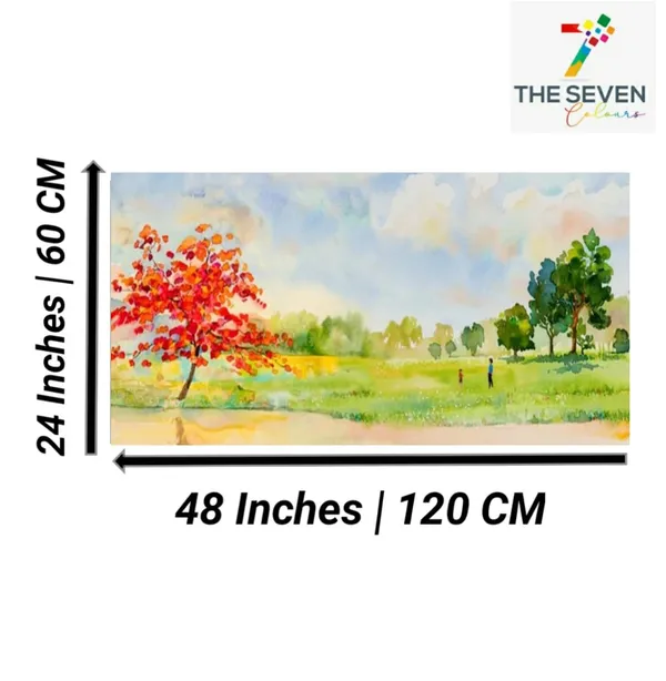 Multicolour_Beautiful_Landscape_Colourful_Trees_Abstract_Modern_Art_Canvas_Painting_For_Living_Room_|_Bedroom_Big_Size_Paintings_(With_Wooden_Frame)_(48_By_24_Inches)