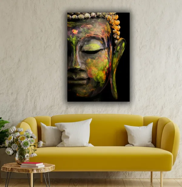 Multicolour_Beautiful_Buddha_Paintings_Modern_Art_For_Living_Room_|_Bedroom_|_Office_Walls_Big_Size_(With_Wooden_Frame)_(24_By_48_Inches)
