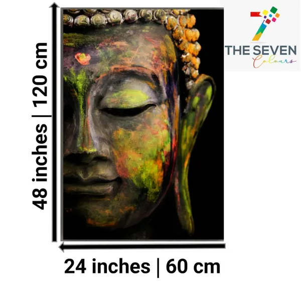 Multicolour_Beautiful_Buddha_Paintings_Modern_Art_For_Living_Room_|_Bedroom_|_Office_Walls_Big_Size_(With_Wooden_Frame)_(24_By_48_Inches)