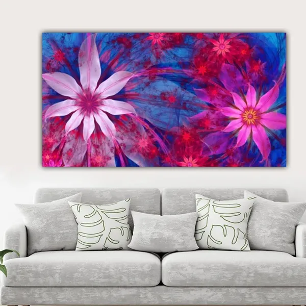 Multicolour_Floral_Canvas_Painting_Wall_Frame,_Big_Size_Wall_Painting_Frame_Wall_Decor_|_Canvas_Painting_|_Abstract_Flower_Painting_Modern_Wall_Art_(Ready_To_Hang)_(60_By_30_Inches)