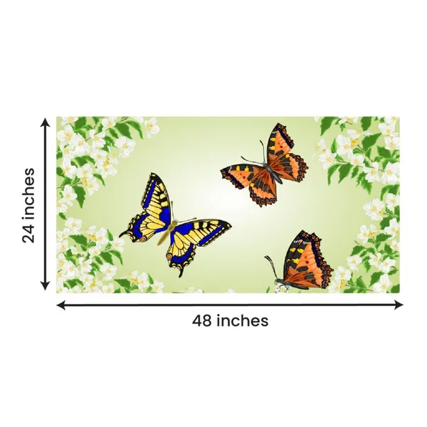 Multicolour_Beautiful_Abstract_Painting_Of_Butterflies_On_Flowers_Canvas_Painting_Wall_Frame_Wall_Decor_For_Living_Room_(Ready_To_Hang)_(48_By_24_Inches)