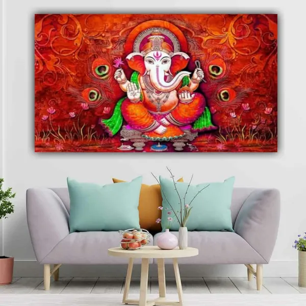 Multicolour_Beautiful_Ganesha_Paintings_Canvas_Abstract_Modern_Wall_Art_Decor_Big_Large_Size_Painting_For_Living_Room_|_Bedroom_|_Home_Decoration_(With_Frame)_(48_By_24_Inches)