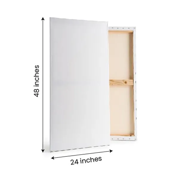 White_Canvas_Board_For_Painting_|_Blank_Canvas_Board_For_Oil_Painting,_For_Acrylic_Painting_|_Blank_Canvas_Frame_For_Painting_(With_Wooden_Frame)_(48_By_24_Inches)