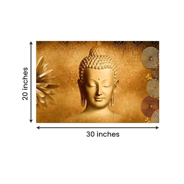 Multicolour_Beautiful_Lord_Buddha_Painting_Canvas_Wall_Frame_Wall_Decor,_Big_Size_Canvas_Painting_With_Frame_|_Canvas_Painting_|_Buddha_Painting_(Ready_To_Hang)_(30_By_20_Inches)