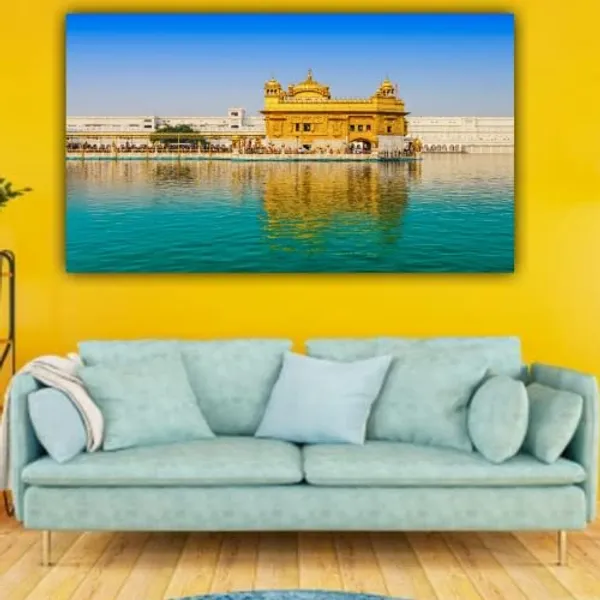 Multicolour_Beautiful_Golden_Temple_Harmandir_Sahib_Canvas_Painting_Frame_(With_Wooden_Frame)_(36_By_24_Inches)
