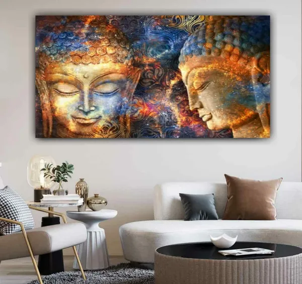 Multicolour_Meditating_Buddha_Painting_Abstract_Canvas_Wall_Art_For_Living_Room_(With_Wooden_Framing)_(60_By_30_Inches)