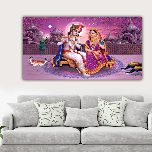 Multicolour_Beautiful_Madhubani_Radha_Krishna_Painting_With_Frame_For_Living_Room_Wall_Decor_Big_Size_Large_Photo_Home_Decoration_|_Bedroom_|_Office_Walls_(48_By_24_Inches)
