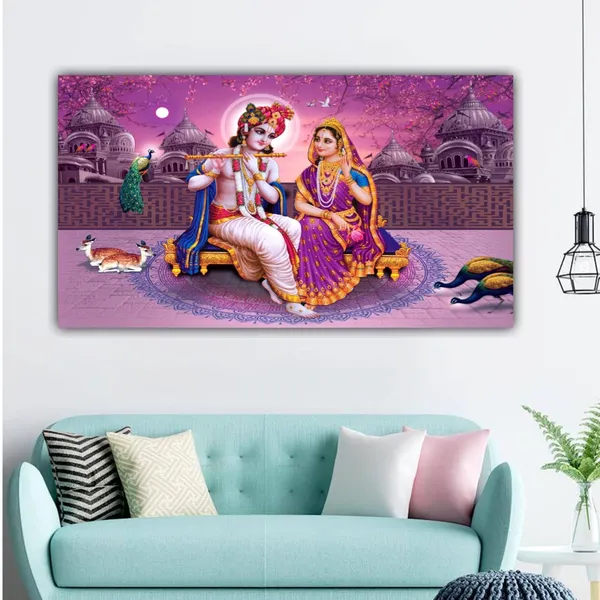 Multicolour_Beautiful_Madhubani_Radha_Krishna_Painting_With_Frame_For_Living_Room_Wall_Decor_Big_Size_Large_Photo_Home_Decoration_|_Bedroom_|_Office_Walls_(48_By_24_Inches)