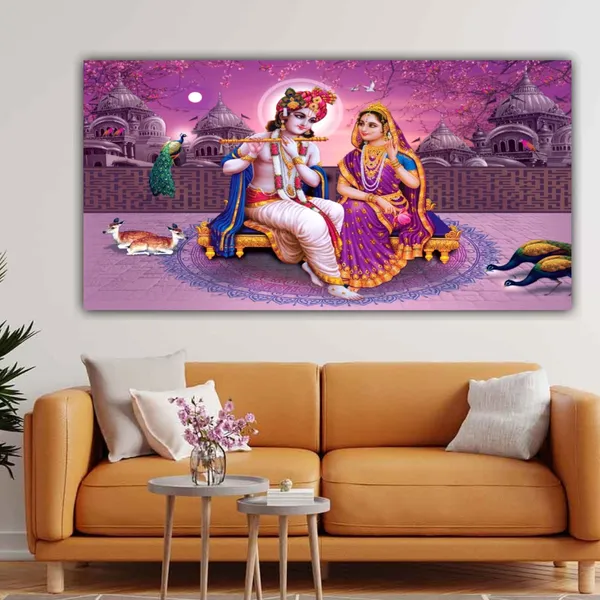 Multicolour_Beautiful_Madhubani_Radha_Krishna_Painting_With_Frame_For_Living_Room_Wall_Decor_Big_Size_Large_Photo_Home_Decoration_|_Bedroom_|_Office_Walls_(48_By_24_Inches)