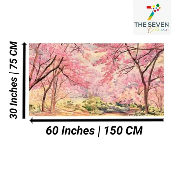 Multicolour_Beautiful_Canvas_Paintings_Landscape_Pink_Floral_Trees_Frame_Large_Size_For_Living_Room_|_Bedroom_(With_Wooden_Frame)_(60_By_30_Inches)