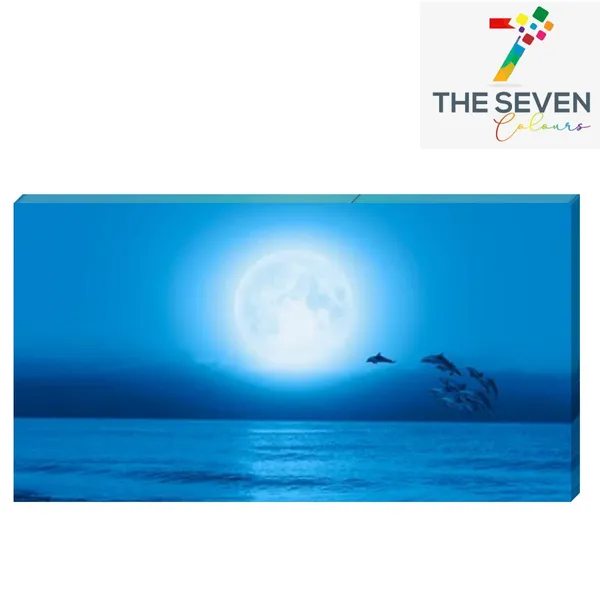 Multicolour_Beautiful,_Canvas_Paintings_Silhouette_Of_Dolphins_Jumping_In_The_Ocean_Under_Blue_Moon_Modern_Art_Painting_For_Living_Room_Big_Size_(48_By_24_Inches)_(With_Frame)