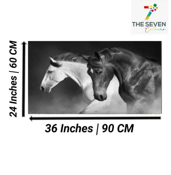 Multicolour_Beautiful_Vastu_Black_And_White_Running_Horses_Painting_Sunrise_With_Frame_For_Living_Room_Wall_Decors_Big_Large_Size_Canvas_Painting_For_Home_Decoration_|_Bedroom_(36_By_24_Inches)