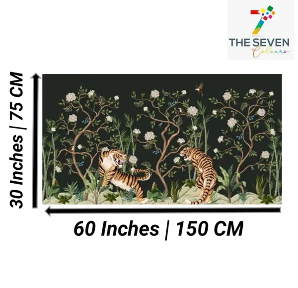 Multicolour_Beautiful_Tigers_In_Forest_Landscape_Paintings_Canvas_Abstract_Modern_Wall_Art_Decor_Big_Large_Size_Paintings_For_Living_Room_(With_Wooden_Frame)_(60_By_30_Inches)