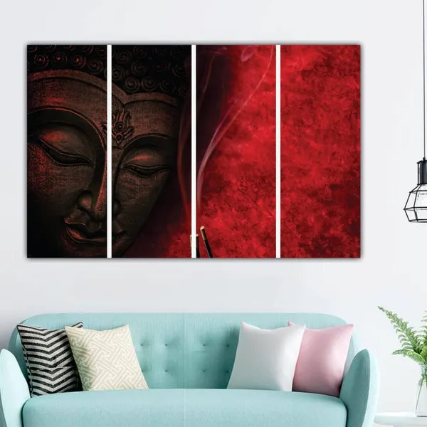 Multicolour_Multiple_Frames_Buddha_Painting_Wall_Decors_For_Living_Room,_Drawing_Room,_Office_Decors,_Home_Decoration_(48X24_Inches)