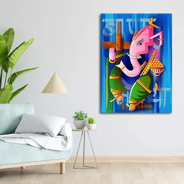 Multicolour_Beautiful_Lord_Ganesha_Painting_Canvas_Wall_Frame_For_Living_Room_Wall_Decor_|_Lord_Ganesh_Ji_Ganpati_Painting_With_Frame_|_Canvas_Painting_(Ready_To_Hang)_(20_By_30_Inches)
