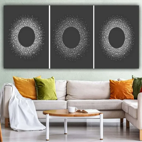 Multicolour_Beautiful_Modern_Art_Winter_Dotty_Abstract_Designs_Canvas_Painting_Multiple_Frames_For_Living_Room_|_Wall_Art_(Pack_Of_3)_(12_By_18_Inches_Each)