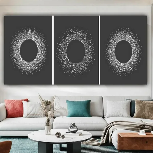 Multicolour_Beautiful_Modern_Art_Winter_Dotty_Abstract_Designs_Canvas_Painting_Multiple_Frames_For_Living_Room_|_Wall_Art_(Pack_Of_3)_(12_By_18_Inches_Each)