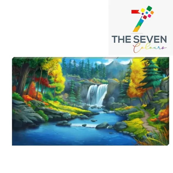Multicolour_Beautiful_Waterfall_In_A_Forest_Landscape_Painting_Canvas_Modern_Wall_Art_Abstract_Big_Large_Size_Photo_Frame_For_Home_Decor_(With_Frame)_(48_By_24_Inches_|_120_By_60_Cm)