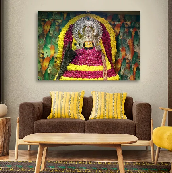Multicolour_Khatu_Shyam_Ji_Photo_Frame_For_Wall_Decoration_Living_Room_|_Canvas_With_Wooden_Frame_|_Khatu_Shyam_Wall_Frame|_Khatu_Shyam_Ji_Decorative_Wall_Deames_(24_By_12_Inches)