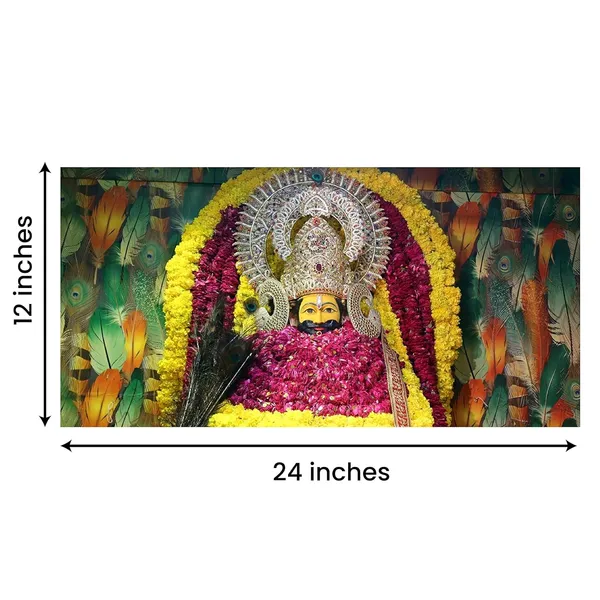 Multicolour_Khatu_Shyam_Ji_Photo_Frame_For_Wall_Decoration_Living_Room_|_Canvas_With_Wooden_Frame_|_Khatu_Shyam_Wall_Frame|_Khatu_Shyam_Ji_Decorative_Wall_Deames_(24_By_12_Inches)