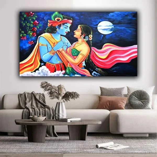 Multicolour_Beautiful_Madhubani_Radha_Krishna_Painting_With_Frame_For_Living_Room_Wall_Decor_Big_Size_Large_Photo_Home_Decoration_|_Bedroom_|_Office_Walls_(48_By_24_Inches)
