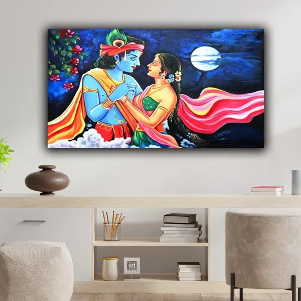 Multicolour_Beautiful_Madhubani_Radha_Krishna_Painting_With_Frame_For_Living_Room_Wall_Decor_Big_Size_Large_Photo_Home_Decoration_|_Bedroom_|_Office_Walls_(48_By_24_Inches)