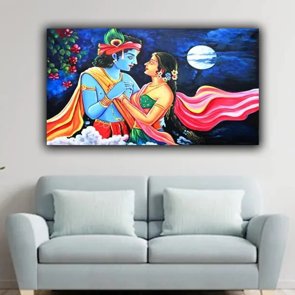 Multicolour_Beautiful_Madhubani_Radha_Krishna_Painting_With_Frame_For_Living_Room_Wall_Decor_Big_Size_Large_Photo_Home_Decoration_|_Bedroom_|_Office_Walls_(48_By_24_Inches)