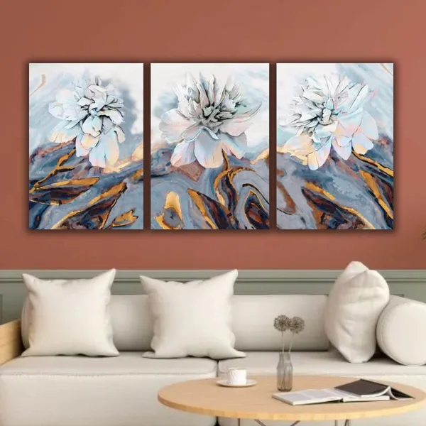 Multicolour_Beautiful_White_Flower_Paintings_Abstract_Modern_Wall_Art_Decor_Set_Of_3_Multiple_Frame_Big_Large_Size_Painting_For_Living_Room_(18_By_24_Inches_Each)