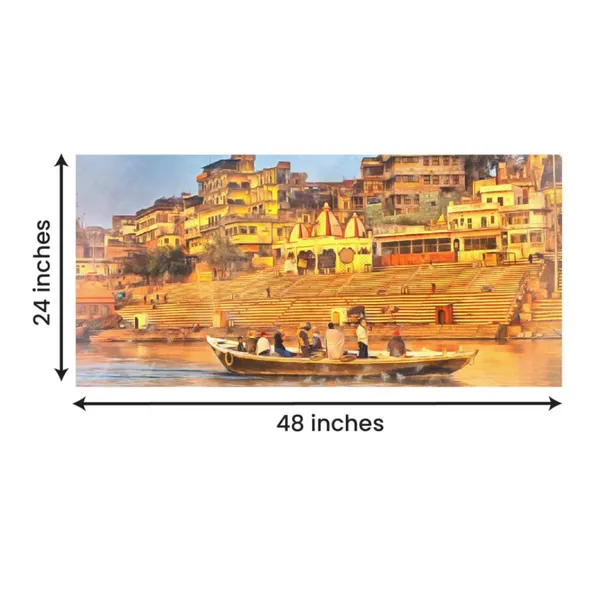 Multicolour_Ganga_Ghat_Canvas_Painting_Frame_Wall_Decor,_Varanasi_Ganga_Ghat_Wall_Frame_|_Big_Large_Size_Wall_Painting_Frame_|_Canvas_Painting_(Ready_To_Hang)_(48_By_24_Inches)