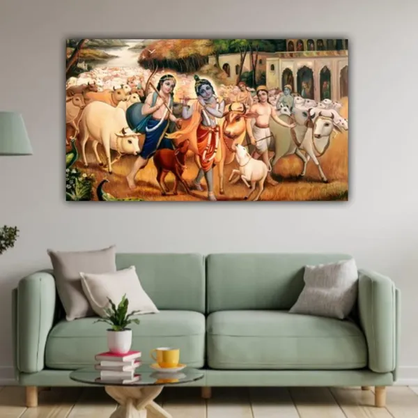 Multicolour_Lord_Krishna_Painting_With_Balram_Canvas_With_Frame_Big_Size_Wall_Painting_Frame_Wall_Decor_|_Canvas_Painting_|_Krishna_Ancient_Indian_Art_(Ready_To_Hang)_(60_By_30_Inches)
