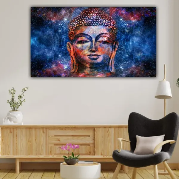 Multicolour_Abstract_Calm_Meditating_Buddha_Canvas_Paintings_For_Living_Room_Big_Size_Painting_Frame_(With_Wooden_Frame)_(60_By_30_Inches)