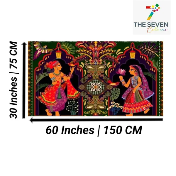 Multicolour_Beautiful_Miniature_Madhubani_Paintings_A_Man_And_A_Women_Canvas_Abstract_Wall_Art_Decor_Big_Large_Size_Paintings_For_Living_Room_(With_Wooden_Frame)_(60_By_30_Inches)