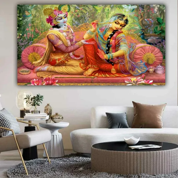 Multicolour_Beautiful_Madhubani_Radha_Krishna_Painting_With_Frame_For_Living_Room_Wall_Decor_Big_Size_Large_Photo_Home_Decoration_|_Bedroom_|_Office_Walls_(48_By_24_Inches)