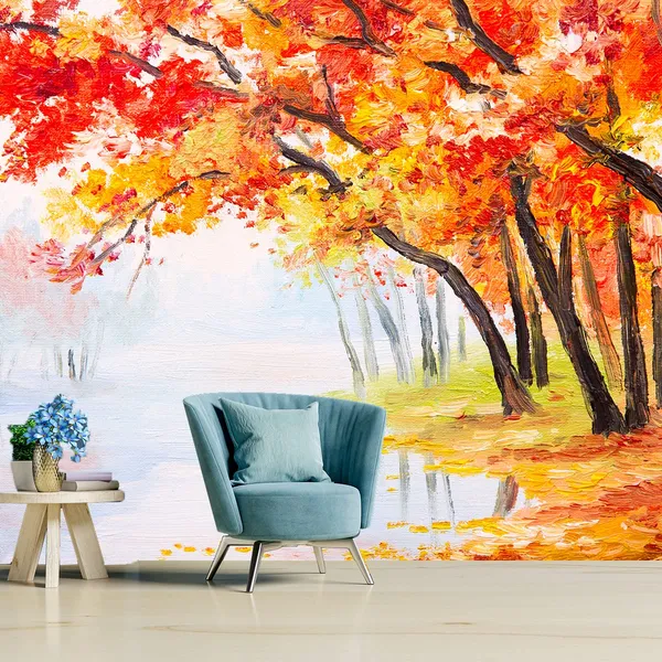 Multicolour_Self_Adhesive_Wallpapers_Autumn_Trees_Near_River_Vinyl_Stickers_Decals_For_Wall_Decors_|_Floors_|_Flooring_Rolls_|_Home_Decoration_|_Bedroom_(120X144_Inches)