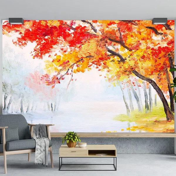Multicolour_Self_Adhesive_Wallpapers_Autumn_Trees_Near_River_Vinyl_Stickers_Decals_For_Wall_Decors_|_Floors_|_Flooring_Rolls_|_Home_Decoration_|_Bedroom_(120X144_Inches)