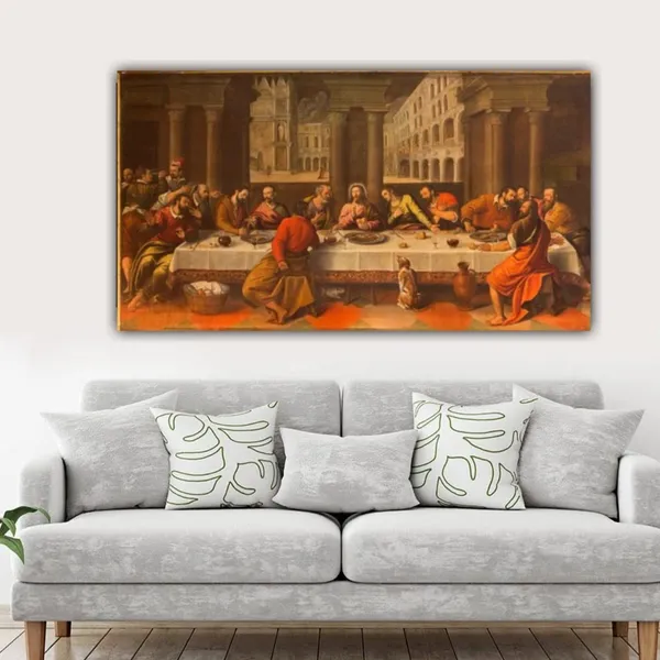 Multicolour_Beautiful_Canvas_Last_Supper_Of_Jesus_Painting_For_Living_Room_Wall_Decoration_Big_Size_Large_Ancient_Art_Frame_Paintings_For_Home_Decor_(With_Frame)_(48_By_24_Inches)