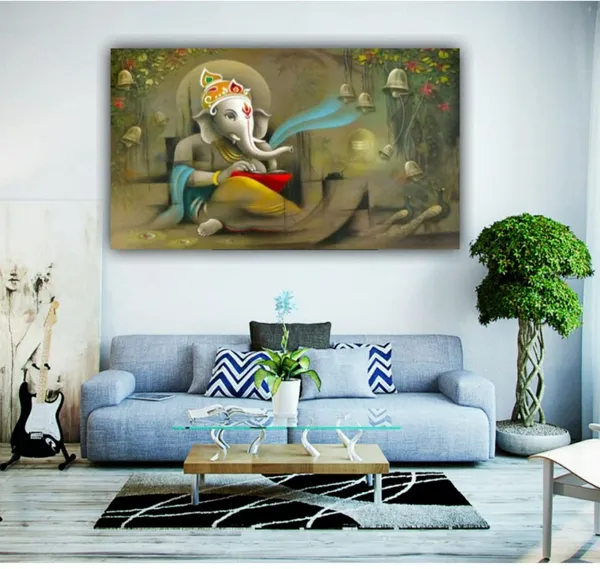 Multicolour_Ganesha_Paintings_Wall_Art_For_Wall_Decoration_(With_Wooden_Framing)_(60_By_30_Inches)