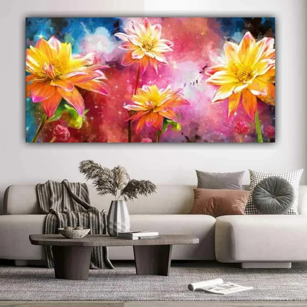 Multicolour_Beautiful_Abstract_Modern_Art_Flower_Design_Canvas_Paintings_For_Living_Room_Large_Size_Painting_(60_By_30_Inches)_(With_Frame)